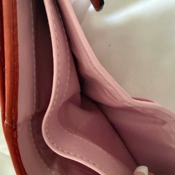 Coach Burnt Orange 🍊 Leather Buckle Wallet with Dust bag - Picture 9 of 9